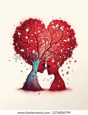 Similar – Image, Stock Photo Couple Love With Tree