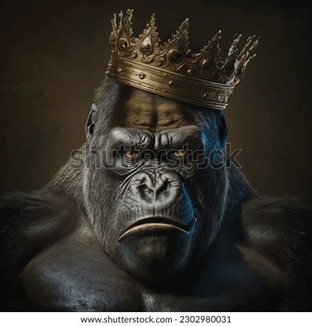 Cool King Kong Gorilla with Crown