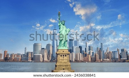 Similar – Image, Stock Photo Statue of Liberty and the Rainbow Bridge in Odaiba, Tokyo