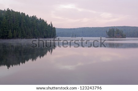 Tom Thomson Lake in Algonquin Provincial Park, Ontario, Canada. Shot in the early morning light.