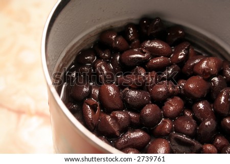 A can juicy black beans.