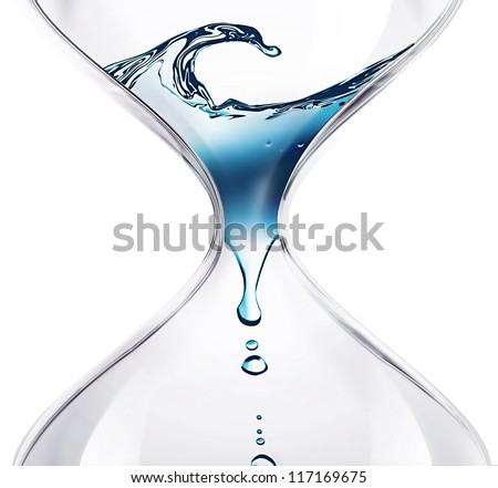 hourglass with dripping water close-up Imagine de stoc © 