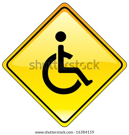 Disabled Person Warning Road Sign (Us Style) Stock Photo 16384159 ...