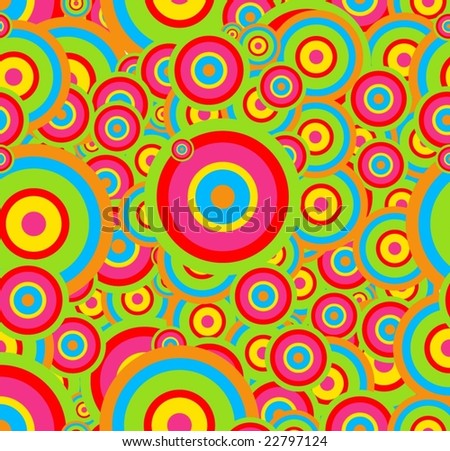 Vector Retro Red Pink And Green Seamless Circle Background - 22797124 ...