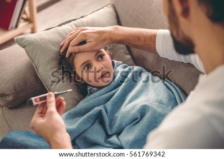 Similar – Image, Stock Photo Dad taking care of his little son at home