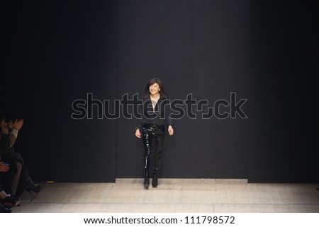 PARIS, FRANCE - MARCH 03: A model walks runway during the Barbara Bui Ready to Wear Autumn/Winter 2011/2012 show during Paris Fashion Week at Pavillon Concorde on March 3, 2011 in Paris, France.