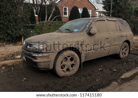 BROOKLYN, NY - NOVEMBER 01: Serious damage and dirt on the cars at the Seagate neighborhood due to impact from Hurricane Sandy in Brooklyn, New York, U.S., on Thursday, November 01, 2012.