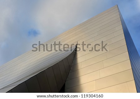 LOS ANGELES, CA - OCTOBER 18: A fisheye view of the Walt Disney Concert Hall in Los Angeles, California on October 18, 2012. It was designed by Frank Gehry and opened on October 24, 2003.