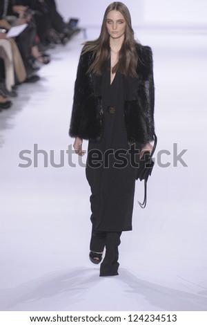 PARIS, FRANCE - MARCH 07: A model walks the runway during the Chloe Ready to Wear Autumn/Winter 2011/2012 show during Paris Fashion Week at Espace Ephemere Tuileries on March 7, 2011 in Paris, France