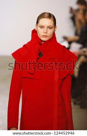 PARIS, FRANCE - MARCH 06: A model walks the runway at the Costume National fashion show during Paris Fashion Week on March 6, 2011 in Paris, France