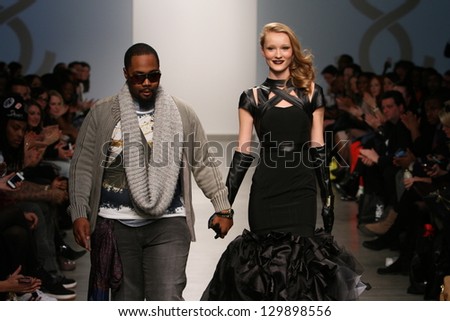 NEW YORK - FEBRUARY 13: Designer Stephen Goudeau walks the runway at the Studio 6th Sense  Fall Winter 2013 Collection during Nolcha Fashion Week on February 13, 2013 in New York City.