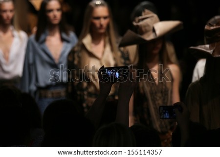 NEW YORK, NY - SEPTEMBER 09: Models walk the runway finale at the Donna Karan New York fashion show during Mercedes-Benz Fashion Week Spring 2014 on September 9, 2013 in New York City.