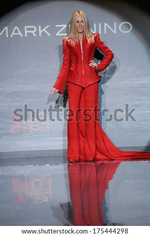 NEW YORK, NY - FEBRUARY 06: Joan Van Ark walks the runway wearing Mark Zunino at at Go Red For Women - The Heart Truth Red Dress Collection 2014 Show on February 6, 2014 in New York City.