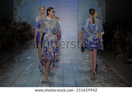 NEW YORK, NY - SEPTEMBER 06: Models walk the runway at the LIE SANGBONG Spring-Summer 2015 Collection during Mercedes-Benz Fashion Week Spring 2015 on September 6, 2014 in New York City.
