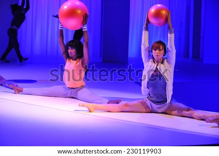 NEW YORK, NY - SEPTEMBER 03: Models perform during the Athleta  Runway show during Mercedes-Benz Fashion Week Spring 2015 at SIR Stage on September 3, 2014 in NYC