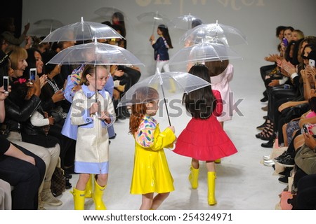 NEW YORK, NY - OCTOBER 18: Models walk the runway during the Oil & Water preview at petitePARADE / Kids Fashion Week at Bathhouse Studios on October 18, 2014 in New York City.