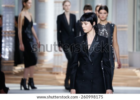 NEW YORK, NY - FEBRUARY 18: Models walk the runway finale at the Boss Womens fashion show during Mercedes-Benz Fashion Week Fall on February 18, 2015 in NYC.