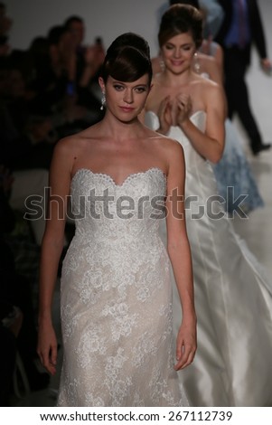 NEW YORK, NY - OCTOBER 12: Models walks runway at Matthew Christopher fashion show during Fall 2015 Bridal Collection at EZ Studios on October 12, 2014 in NYC.