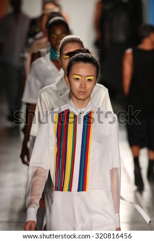 NEW YORK, NY - SEPTEMBER 09:Models from Daniel Silverstain walk at DSW Sponsors Gen Art 20th Anniversary Fresh Faces In Fashion Runway Spring 2016 at New York Fashion Week on September 9, 2015 in NYC