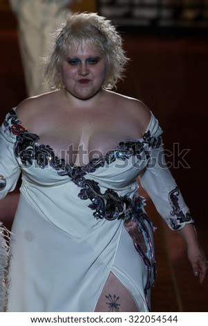 NEW YORK, NY - SEPTEMBER 17: Musician Beth Ditto walks the runway during the Marc Jacobs Spring/Summer 2016 fashion show at Ziegfeld Theater on September 17, 2015 in New York City.