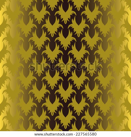 Gothic seamless pattern on yellow background.