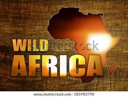 Africa Wildlife Map Design on papyrus