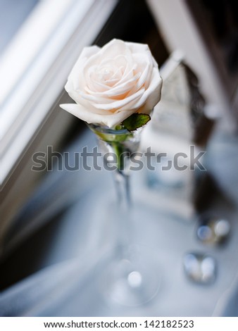 Beautiful floral wedding table decoration at wedding reception