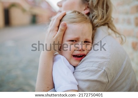 Similar – Image, Stock Photo Baby Girl Crying in Front of Food Bowl