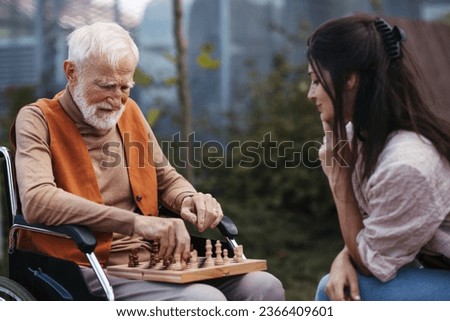 Similar – Image, Stock Photo Man plays chess