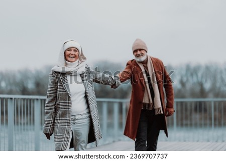 Similar – Foto Bild Seniorin im Winter mit Mütze