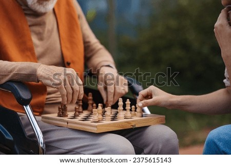 Similar – Image, Stock Photo Man plays chess