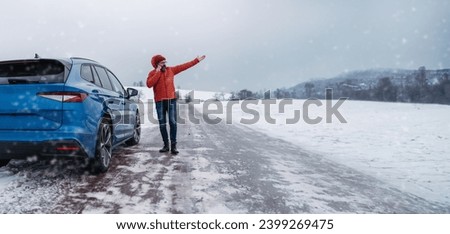 Similar – Foto Bild Ausfall im kalten Winter / Laden der Batterie