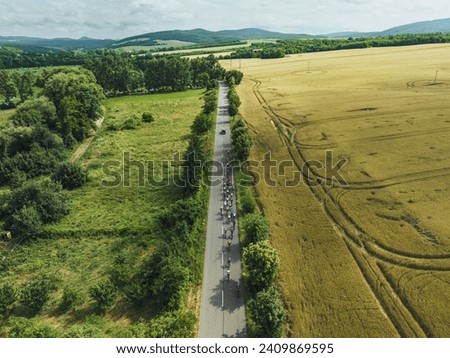 Similar – Image, Stock Photo shadow of cyclist on the side of bridge