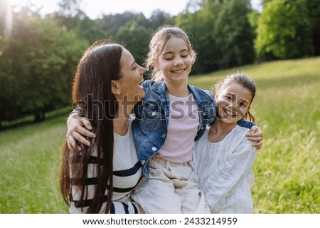 Similar – Image, Stock Photo Children havig fun on the beach at sunset