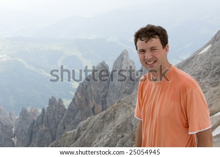 Man on his way to mountain Hochk?nig (Austria) Stock foto © 