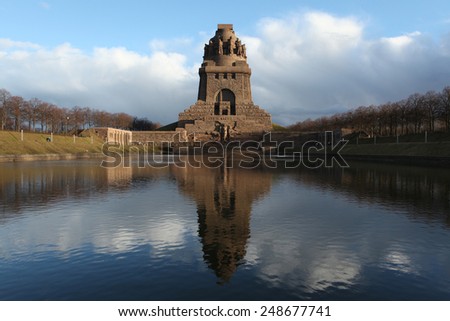 Monument to the Battle of the Nations (1813) designed by German architect Bruno Schmitz (1913) in Leipzig, Saxony, Germany.