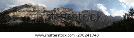 North Face of Mount Triglav (2,864 m) in the Julian Alps, Slovenia, pictured from the Vrata Valley.