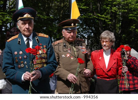 Russian war veterans at the Olsany cemetery in Prague, Czech Republic