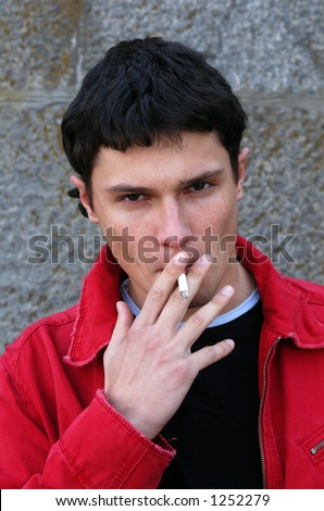 Young Male Model Smoking A Cigarette Stock Photo 1252279 : Shutterstock