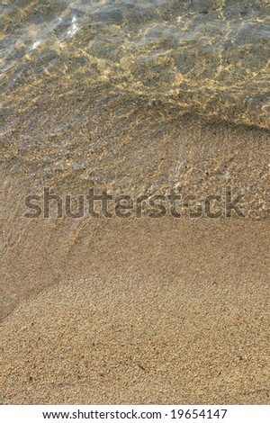 Sandy beach under wave