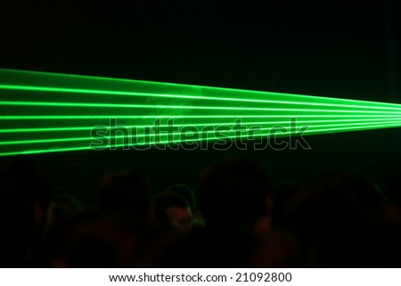Green laser at a party