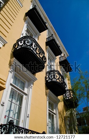 Yellow House With Balconies in Charleston, SC