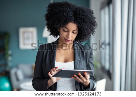 Similar – Image, Stock Photo Pretty Afro Woman Using Phone