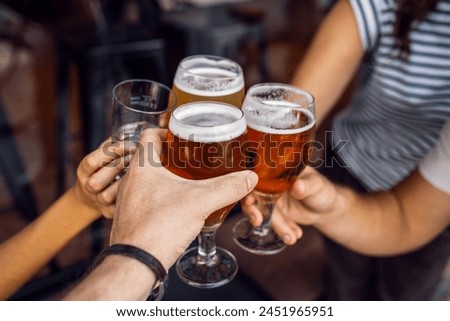 Similar – Image, Stock Photo Young woman drinking beer in a beach bar