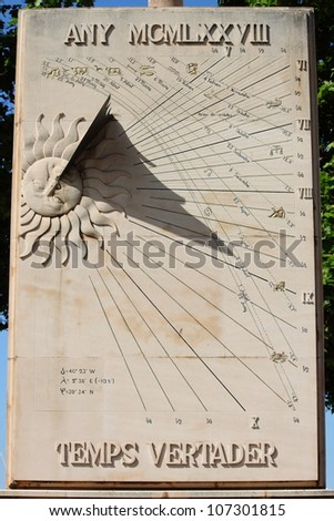 The sundial a means of telling the time from the sun rays