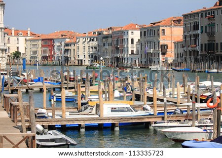 VENICE, ITALY - AUGUST 5: Scenic view of Grand Canal on August 5, 2012 in Venice, Italy. More than 20 million tourists come to Venice annually