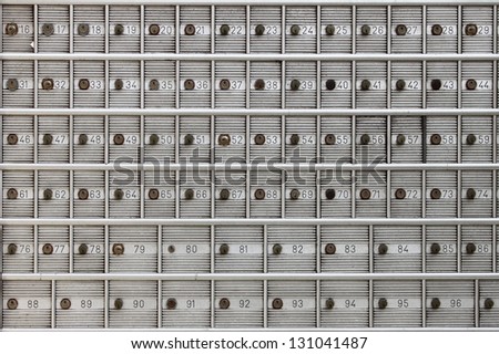 Safe deposit boxes in a bank agency