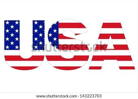 Usa Text Written With Usa Flag Stock Photo 143223703 : Shutterstock