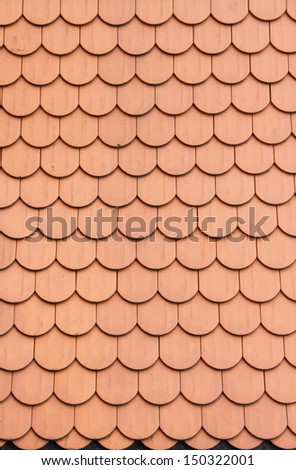 Perspective of red roof clay tiles