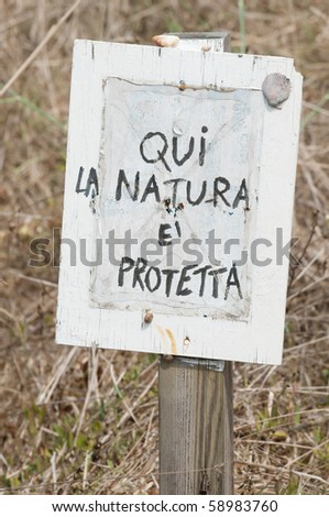 Italian handmade sign \